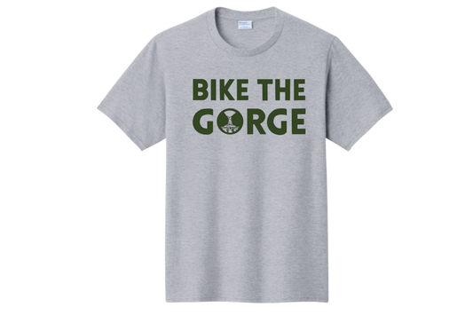 Bike the Gorge T-Shirt - Gray Short Sleeve
